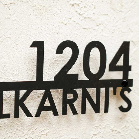 Personalized Metal Name Plate for Home – Modern Weatherproof Steel Name Plate with House Number