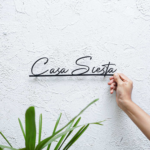 Personalized Modern Laser Cut Metal Name Plate for Home | Weatherproof Steel Design