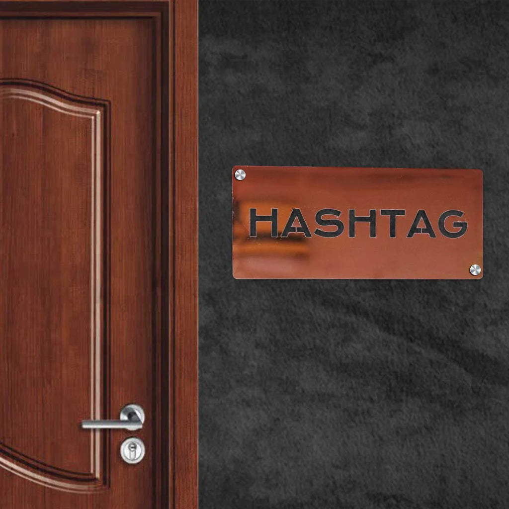 Personalized Weatherproof Rectangle Stainless Steel Metal Name Plate for Home - Harshita Craft