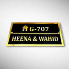 Black & White ACP Acrylic Name Plate for Home | Custom Fancy Acrylic Name Plate Design - Harshita Craft