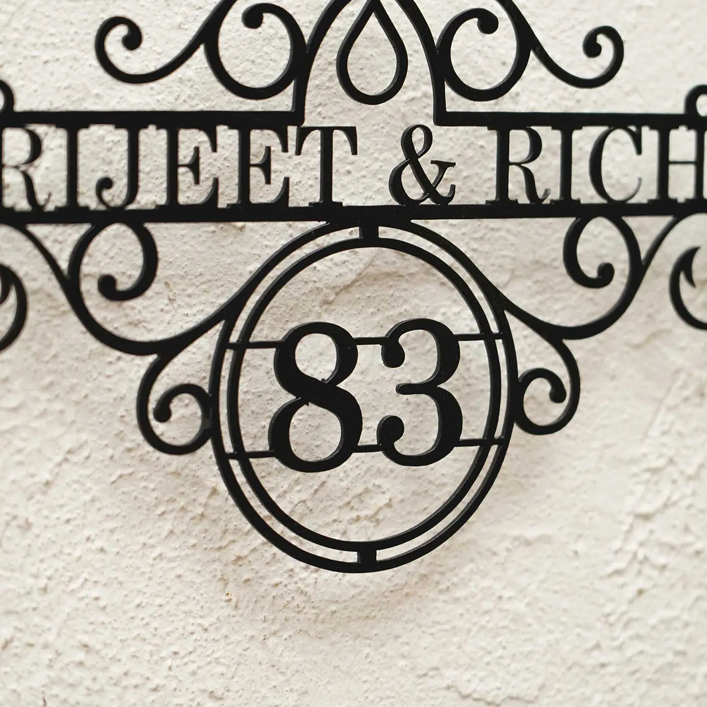 Premium Metal Name Plate for Home – Personalized Weatherproof Mild Steel Name Plate for House Entrance (Outdoor Safe) - Harshita Craft
