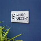 Personalized Stainless Steel Metal Name Plate for Home – Weatherproof Laser Cut Design - Harshita Craft