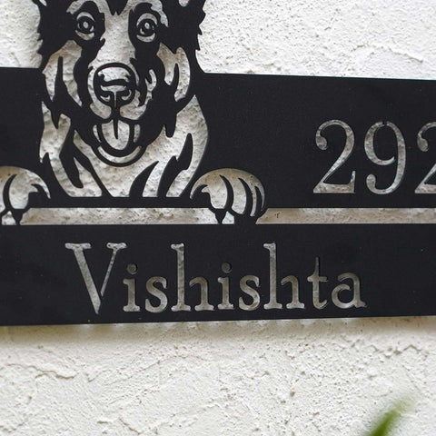 Personalized Dog Theme Metal Name Plate for Home – Weatherproof