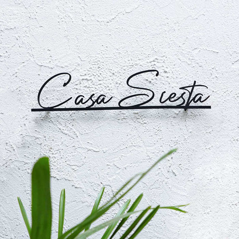 Personalized Modern Laser Cut Metal Name Plate for Home | Weatherproof Steel Design