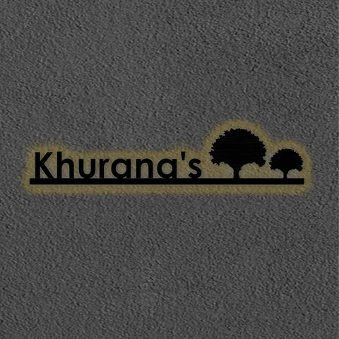 Personalized Laser Cut Tree Theme Metal Name Plate for Home
