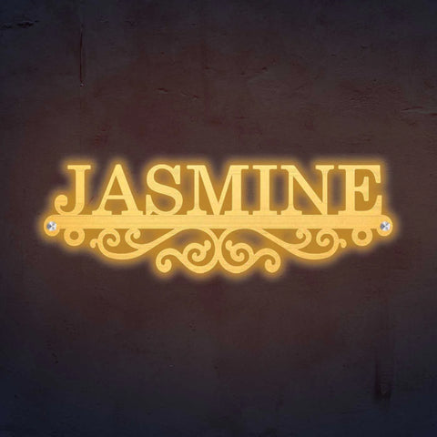 Personalized Laser Cut Minimal Design Metal Name Plate for Home