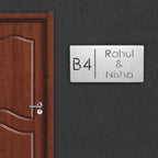 Personalized Rectangle Metal Name Plate for Home with House Number - Harshita Craft