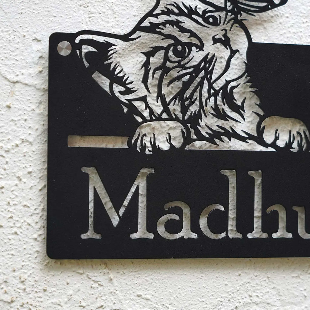 Personalized Cat Theme Metal Name Plate for Home | Weatherproof Design - Harshita Craft