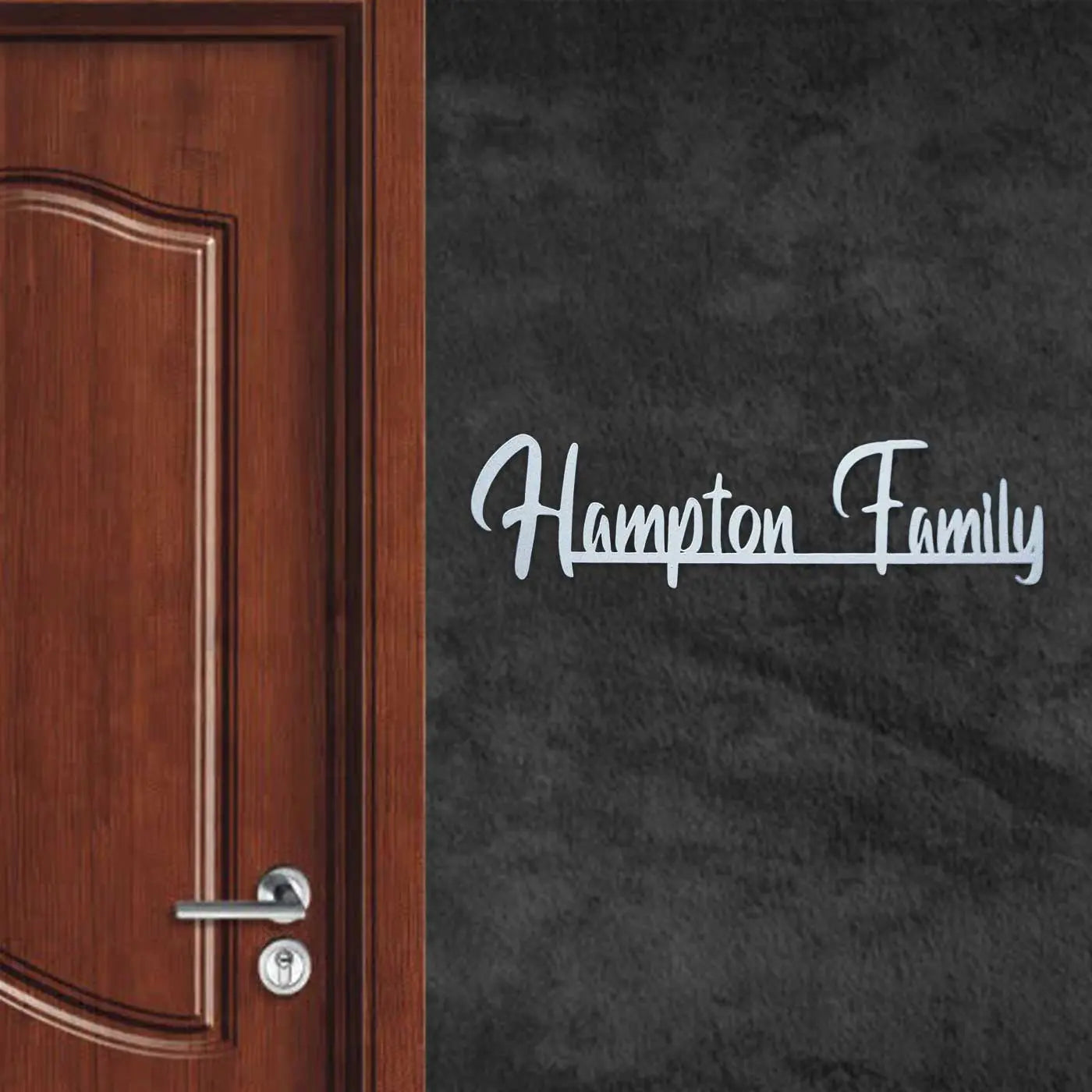 Personalized Weatherproof Minimal Laser Cut Metal Name Plate for Home - Harshita Craft