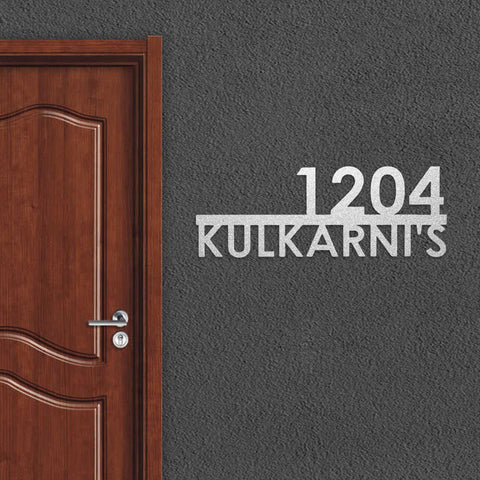 Personalized Metal Name Plate for Home – Modern Weatherproof Steel Name Plate with House Number