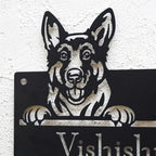 Personalized Dog Theme Metal Name Plate for Home – Weatherproof - Harshita Craft