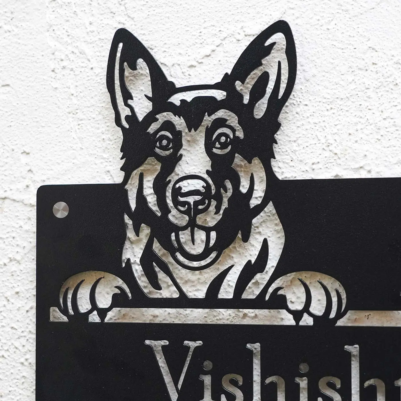 Personalized Dog Theme Metal Name Plate for Home – Weatherproof - Harshita Craft