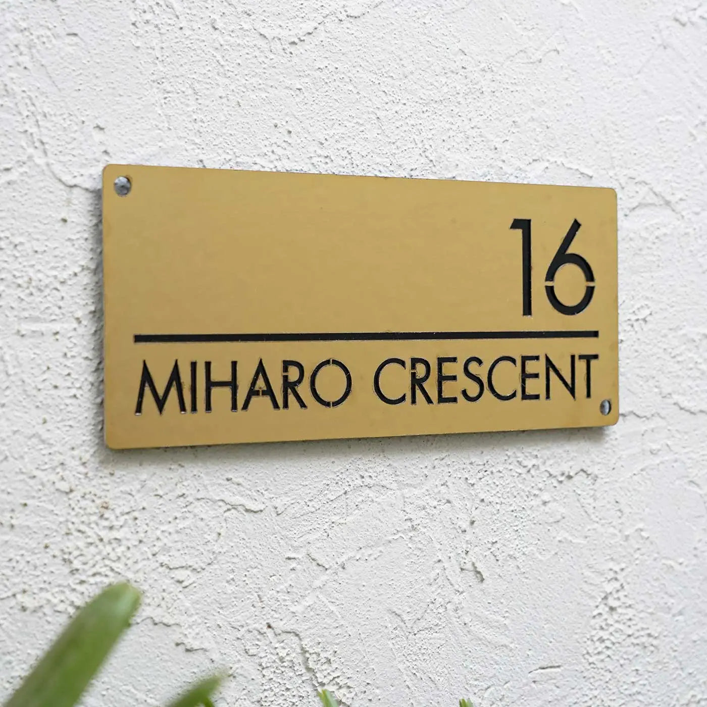 Personalized Stainless Steel Metal Name Plate for Home – Weatherproof Laser Cut Design - Harshita Craft