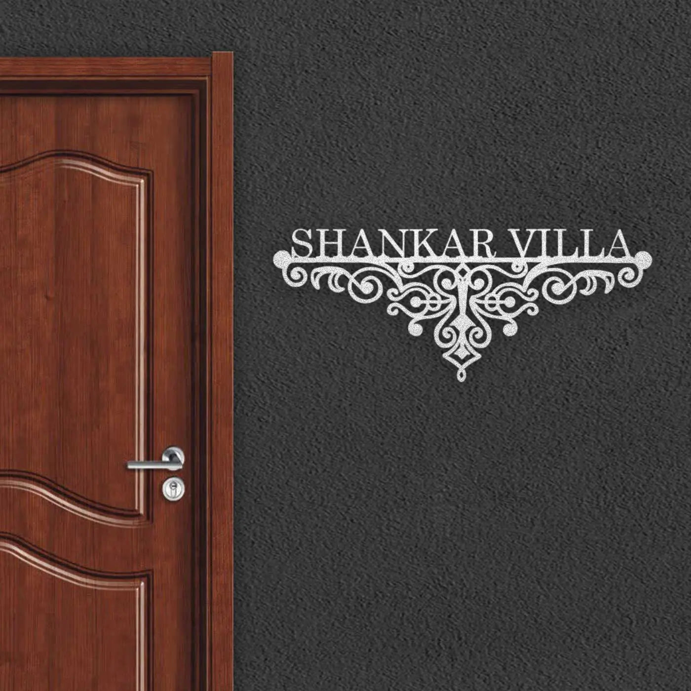 Personalized Metal Name Plate for Home – Weatherproof Mild Steel Name Plate for Villa & House Entrance - Harshita Craft