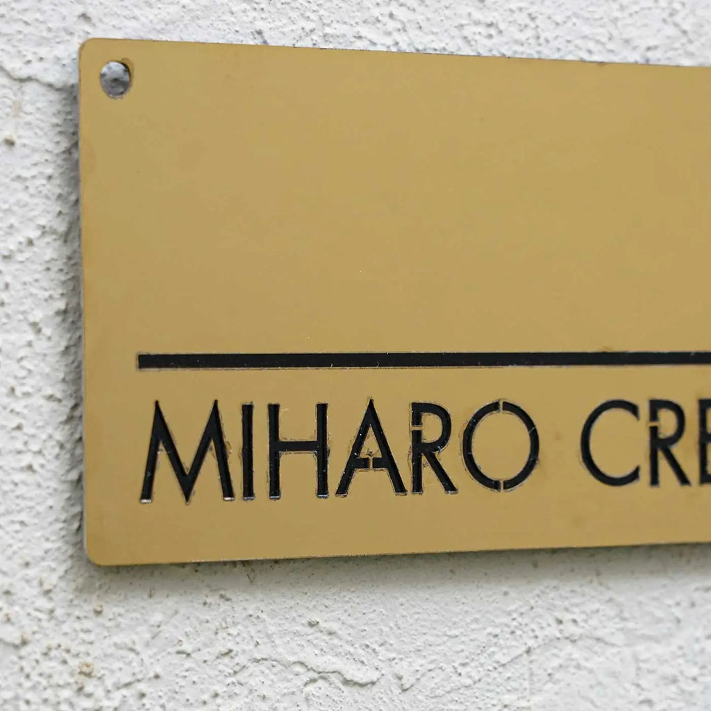 Personalized Stainless Steel Metal Name Plate for Home – Weatherproof Laser Cut Design - Harshita Craft