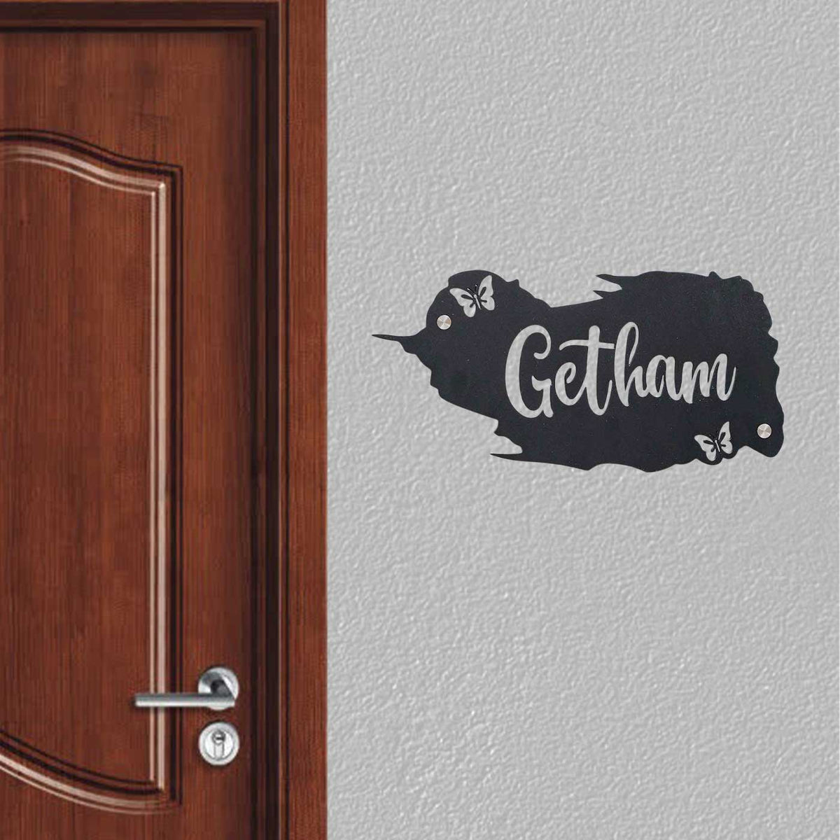 Personalized Metal Name Plate for Home – Weatherproof Butterfly Design