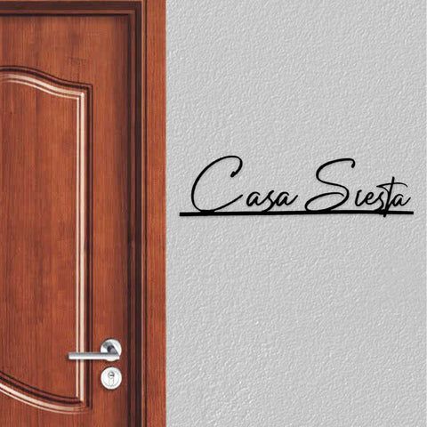 Personalized Modern Laser Cut Metal Name Plate for Home | Weatherproof Steel Design