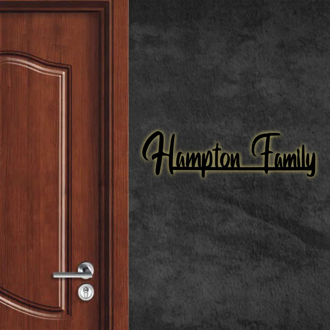 Personalized Weatherproof Minimal Laser Cut Metal Name Plate for Home - Harshita Craft