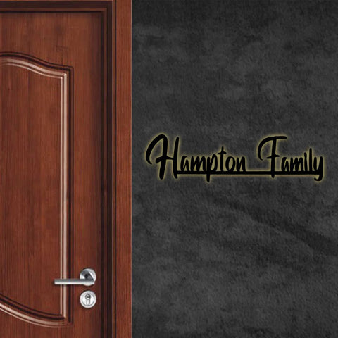 Personalized Weatherproof Minimal Laser Cut Metal Name Plate for Home