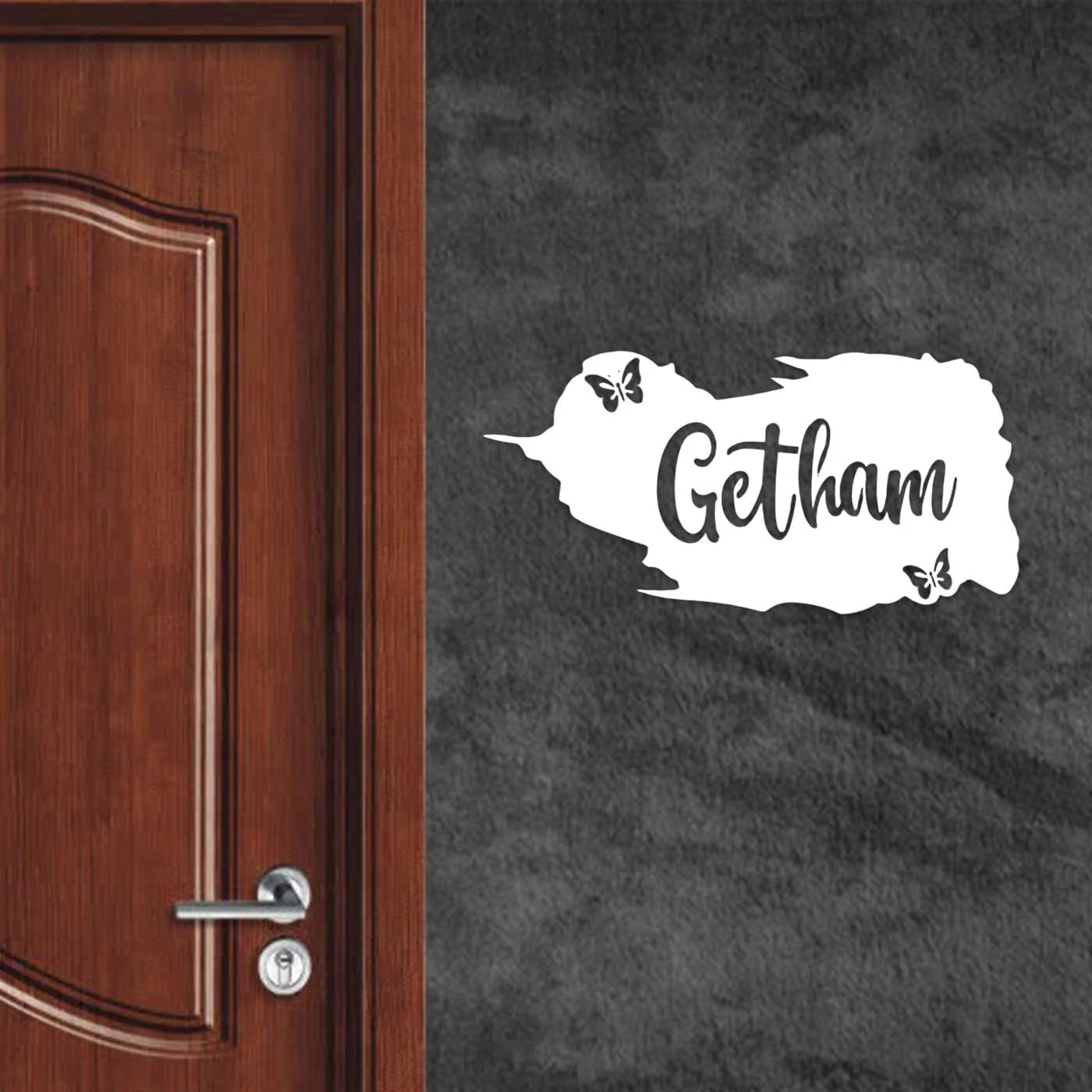 Personalized Metal Name Plate for Home – Weatherproof Butterfly Design - Harshita Craft