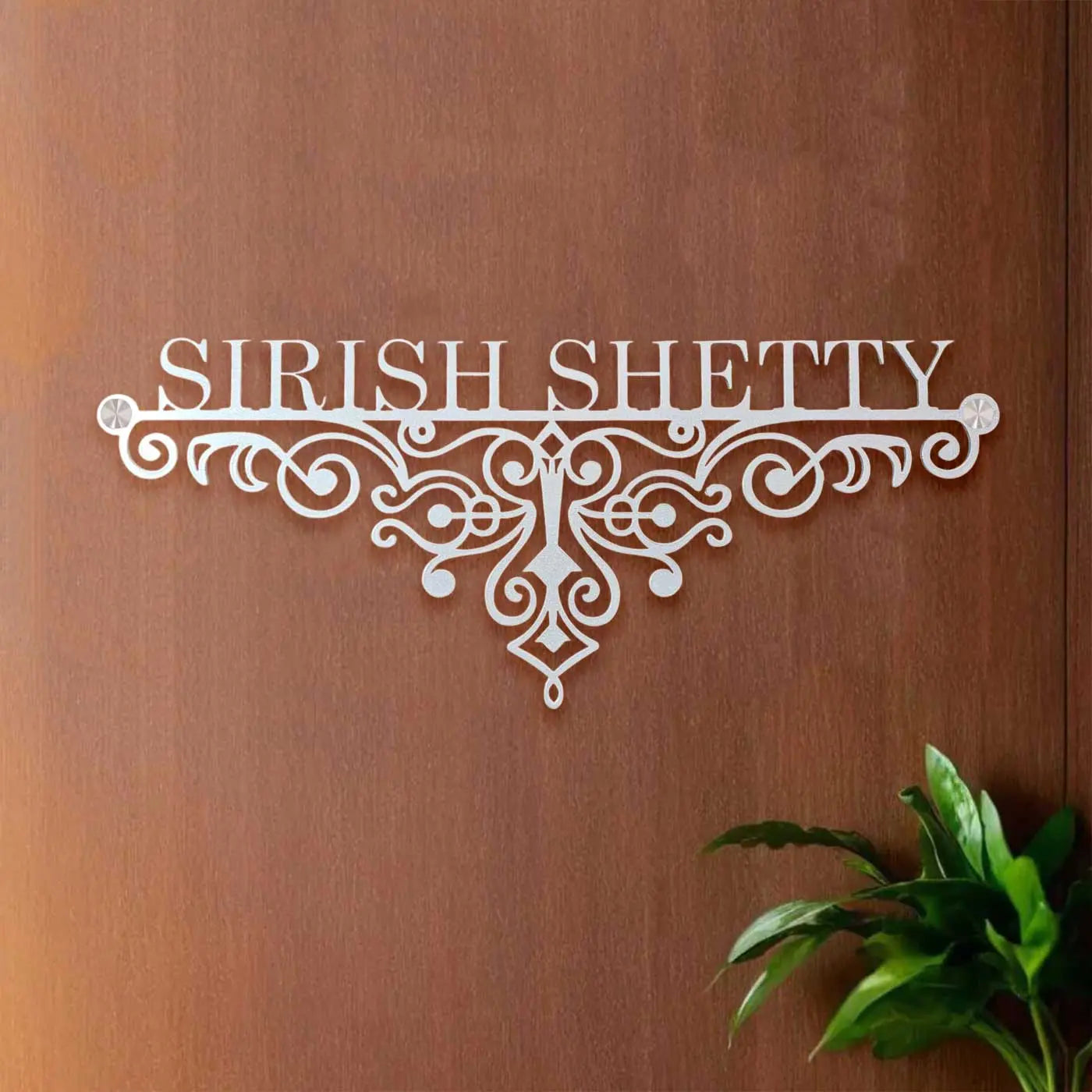 Personalized Metal Name Plate for Home – Weatherproof Mild Steel Name Plate for Villa & House Entrance - Harshita Craft