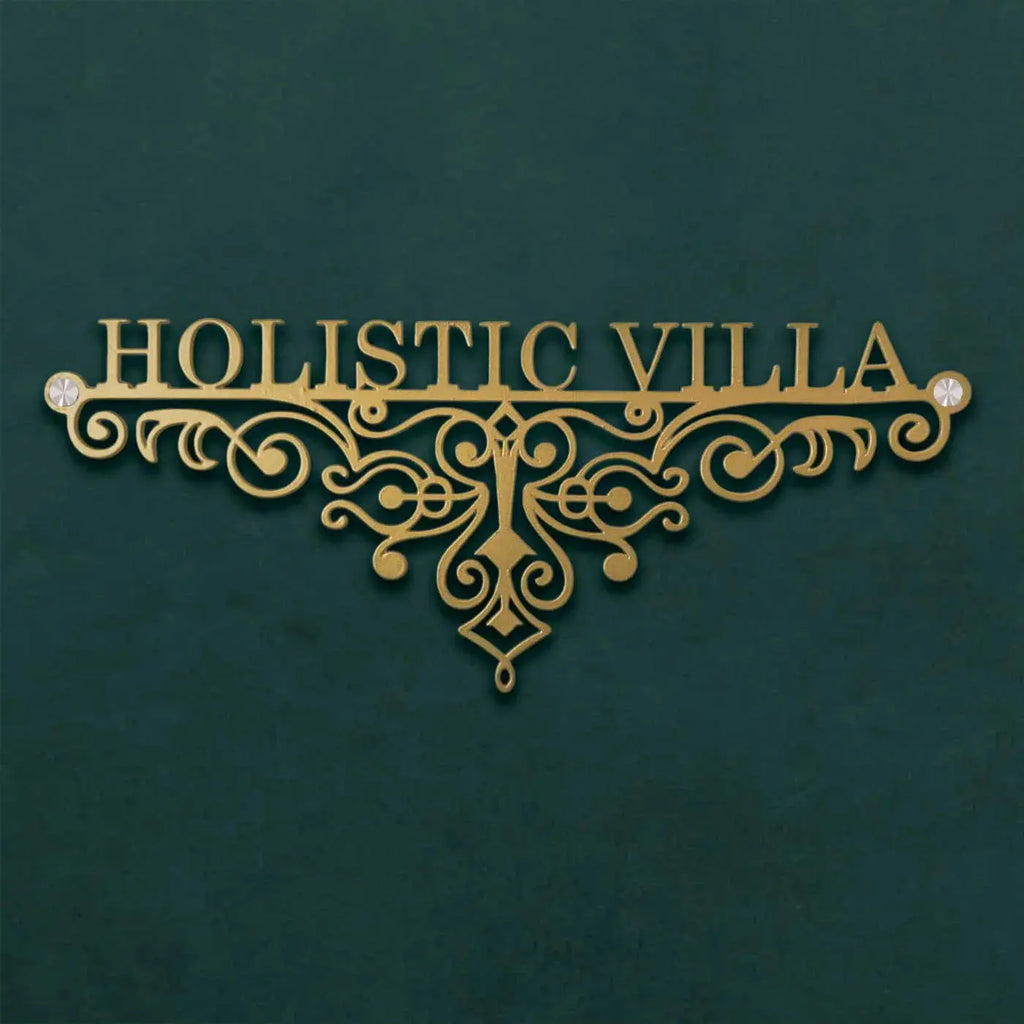 Personalized Metal Name Plate for Home – Weatherproof Mild Steel Name Plate for Villa & House Entrance - Harshita Craft
