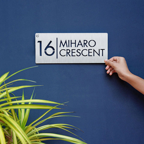 Personalized Stainless Steel Metal Name Plate for Home – Weatherproof Laser Cut Design