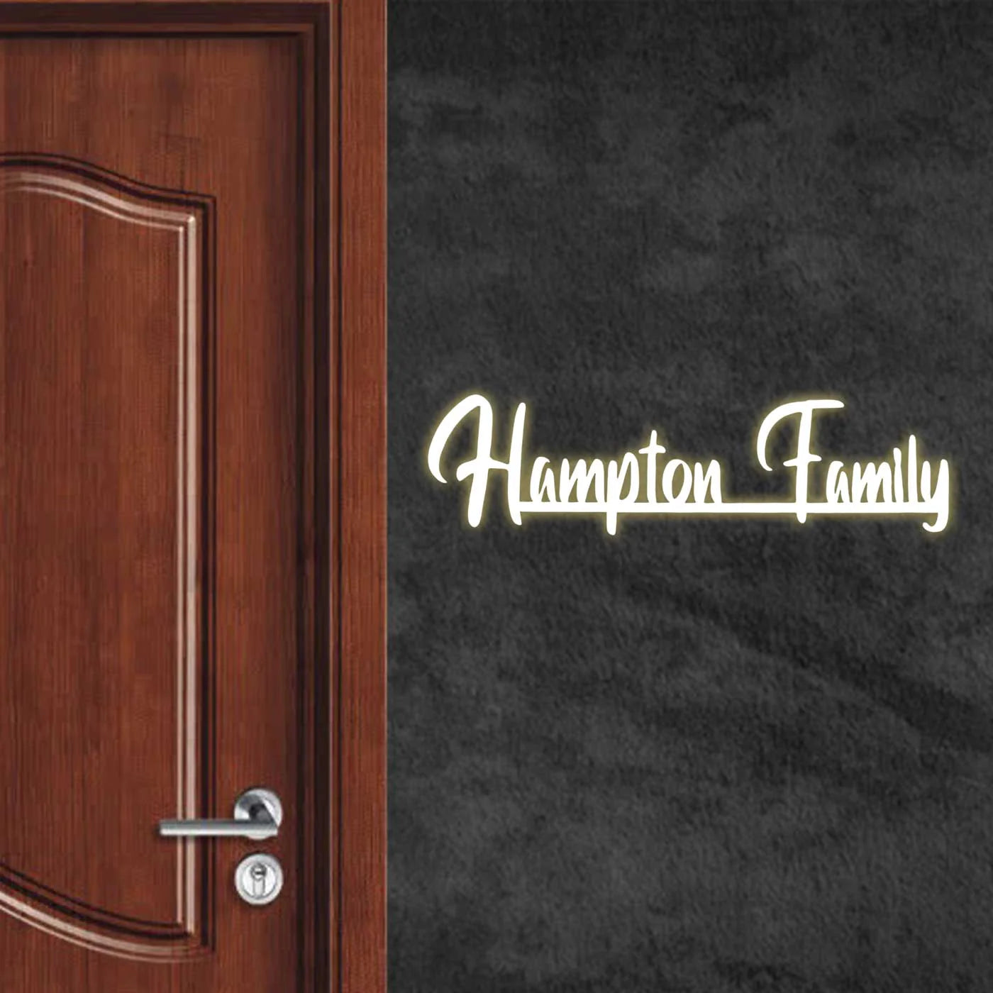 Personalized Weatherproof Minimal Laser Cut Metal Name Plate for Home - Harshita Craft