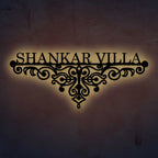 Personalized Metal Name Plate for Home – Weatherproof Mild Steel Name Plate for Villa & House Entrance - Harshita Craft