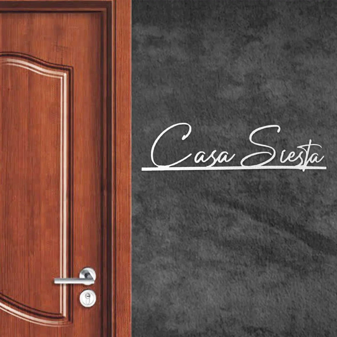 Personalized Modern Laser Cut Metal Name Plate for Home | Weatherproof Steel Design - Harshita Craft