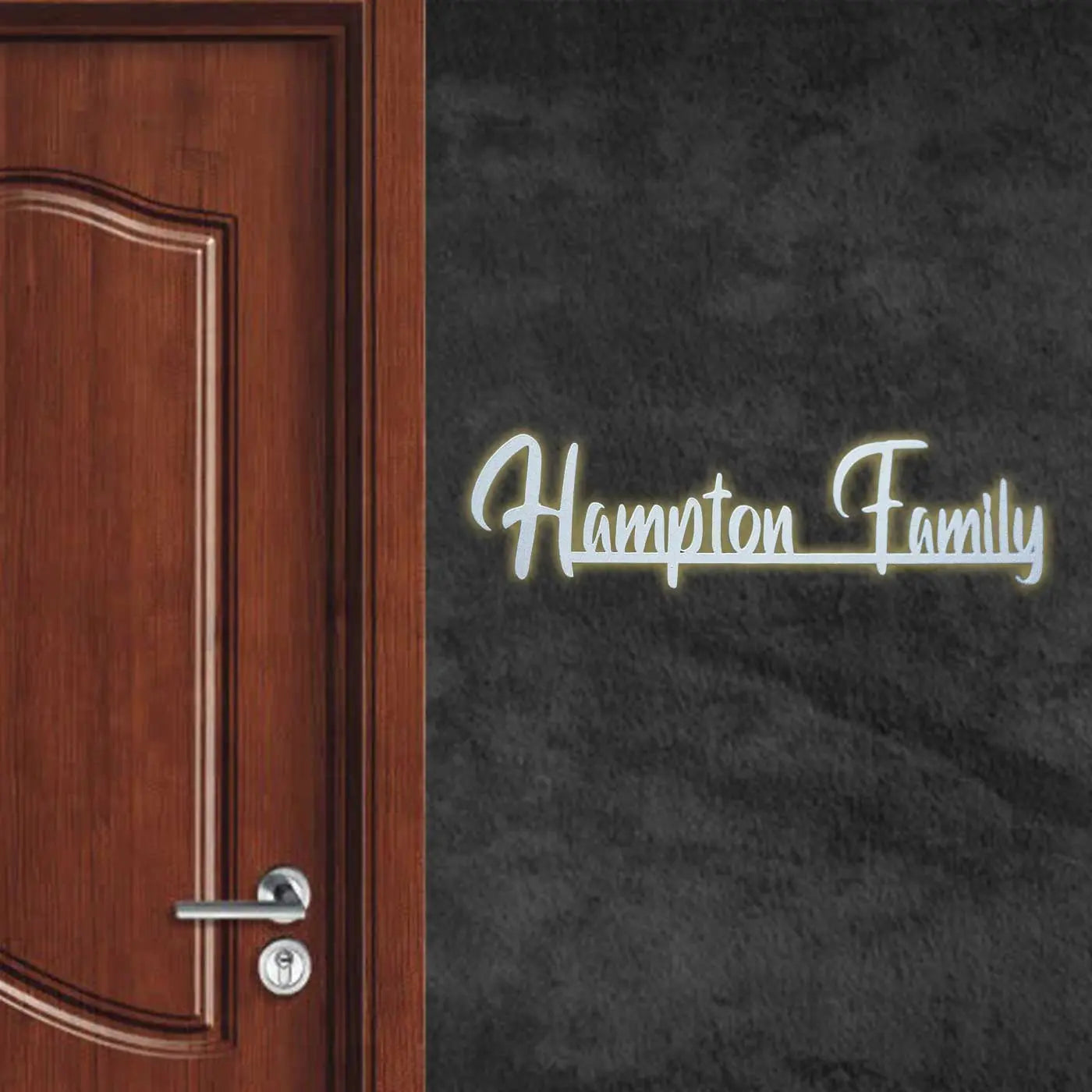 Personalized Weatherproof Minimal Laser Cut Metal Name Plate for Home - Harshita Craft