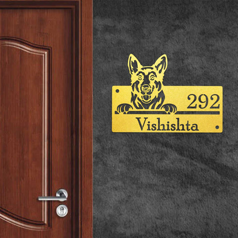 Personalized Dog Theme Metal Name Plate for Home – Weatherproof