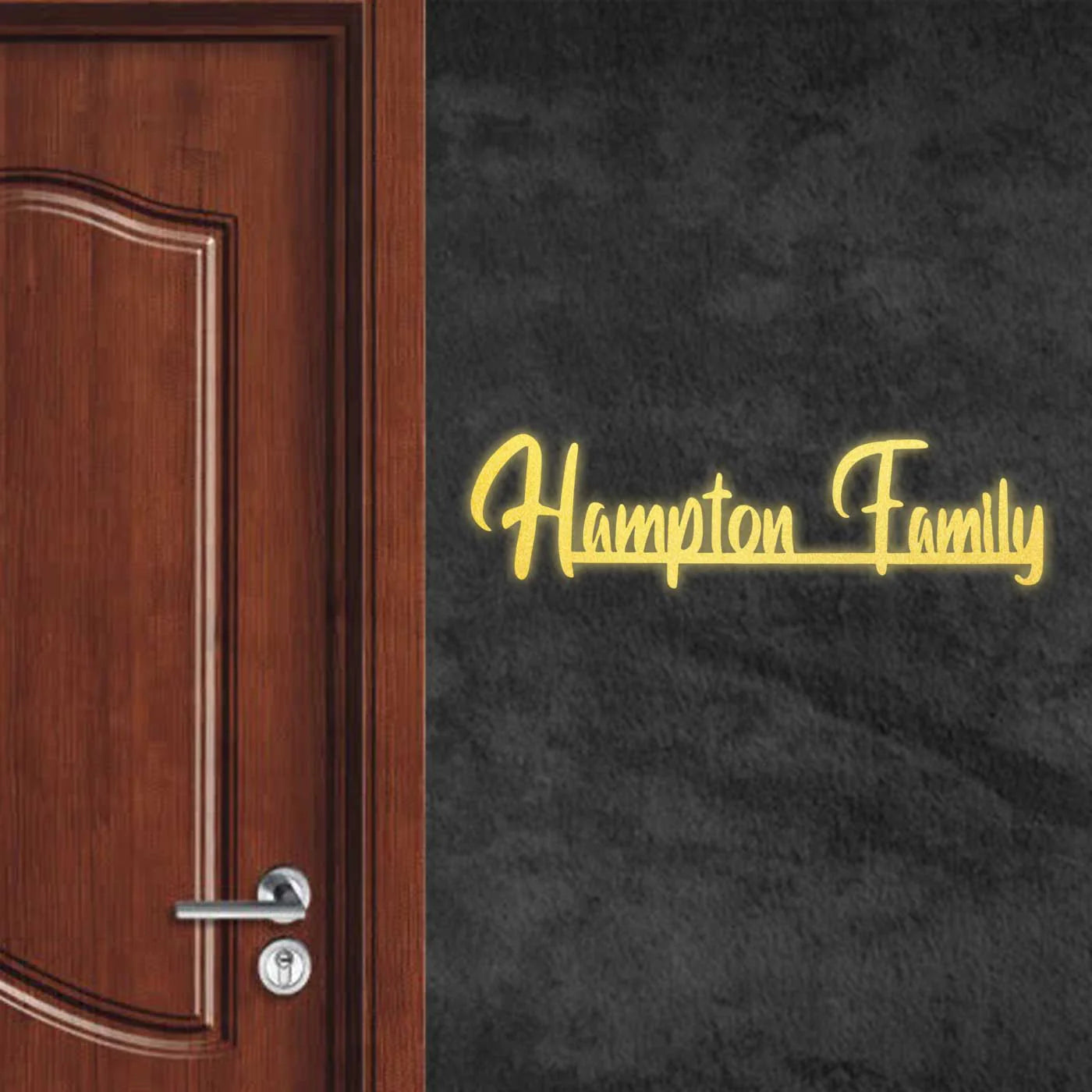 Personalized Weatherproof Minimal Laser Cut Metal Name Plate for Home - Harshita Craft