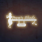Personalized Krishna Metal Name Plate for Home | Weatherproof House Number Plate - Harshita Craft