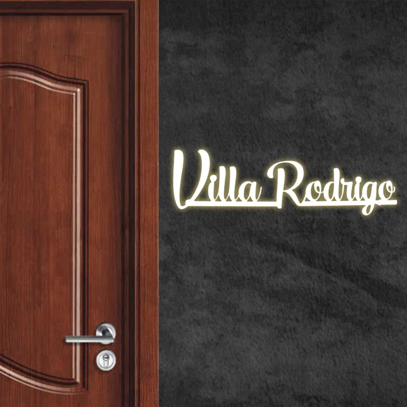 Personalized Weatherproof Modern Metal Cut Out Name Plate for Home & Outdoor - Harshita Craft