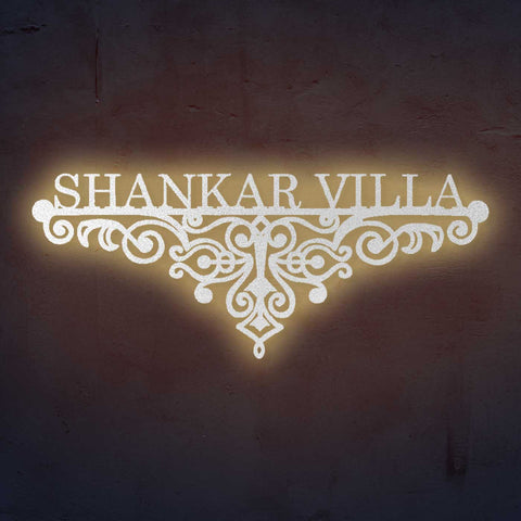 Personalized Metal Name Plate for Home – Weatherproof Mild Steel Name Plate for Villa & House Entrance