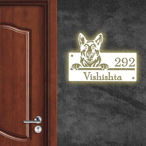 Personalized Dog Theme Metal Name Plate for Home – Weatherproof