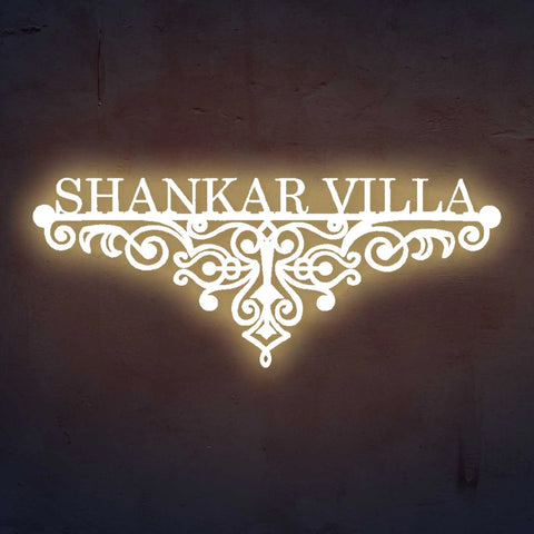 Personalized Metal Name Plate for Home – Weatherproof Mild Steel Name Plate for Villa & House Entrance