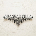 Personalized Metal Name Plate for Home – Weatherproof Mild Steel Name Plate for Villa & House Entrance - Harshita Craft
