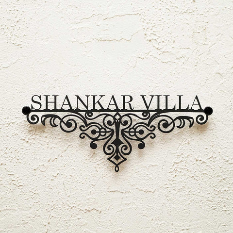Personalized Metal Name Plate for Home – Weatherproof Mild Steel Name Plate for Villa & House Entrance