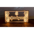Custom Acrylic LED Name Plate with Golden Letters - Harshita Craft