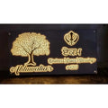 3D Golden Acrylic LED Name Plate - Harshita Craft
