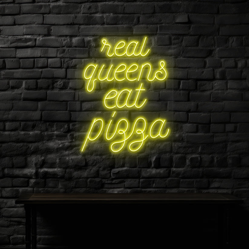 Real Queens Eat Pizza Neon Sign – LED Neon Light 