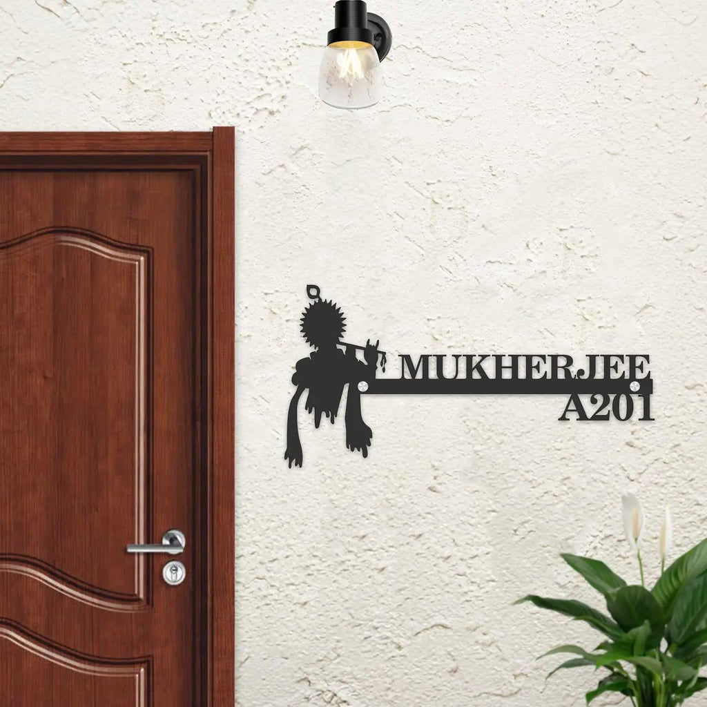 Personalized Metal Name Plate for Home – Religious Theme Laser Cut - Harshita Craft