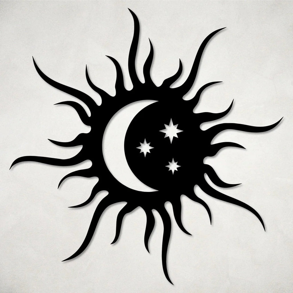 Sun Moon & Stars Metal Wall Art