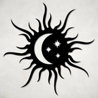 Sun Moon & Stars Metal Wall Art
