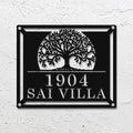 Personalized Tree of Life Metal Name Plate for Home – Laser Cut Steel - Harshita Craft