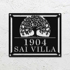 Personalized Tree of Life Metal Name Plate for Home – Laser Cut Steel - Harshita Craft