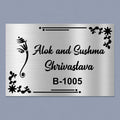 Personalized Ganesha Theme Metal Name Plate for Home | Stainless Steel Design - Harshita Craft