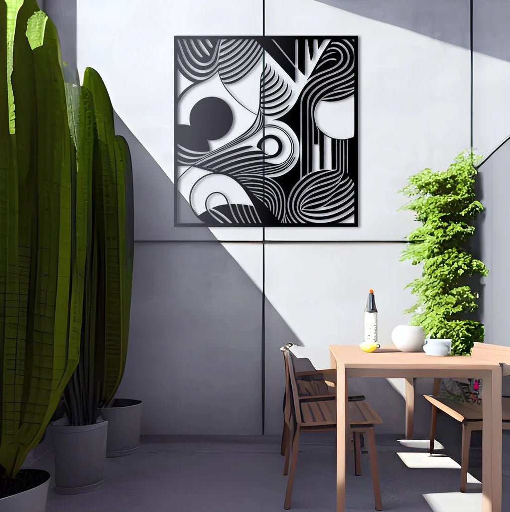Organic Flow Waves Metal Wall Art
